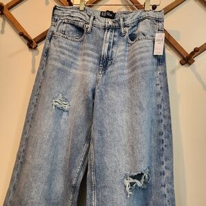 GAP NWT High Rise Wide Leg Jeans Medium Wash Denim Size 29 Super Wide Grunge